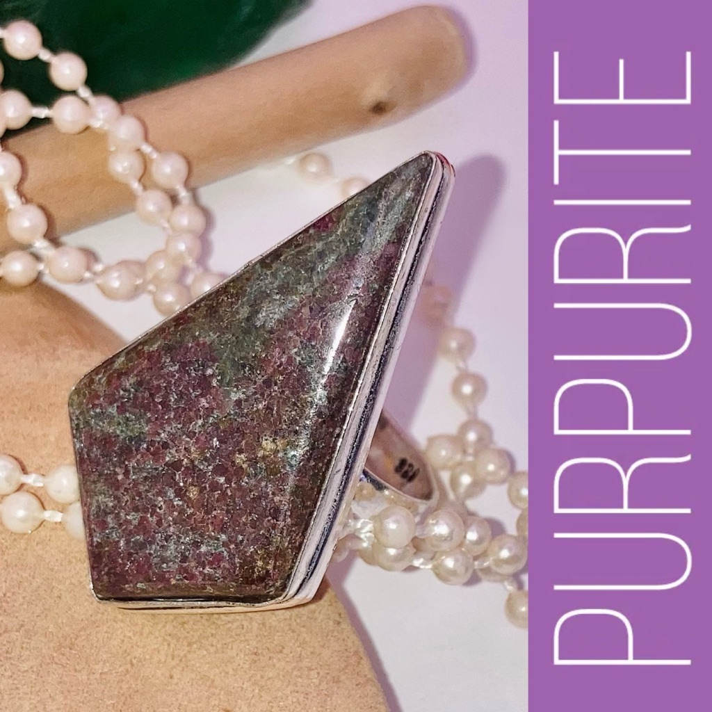 Pretty Purpurite Gemstone Unique Handmade Ring